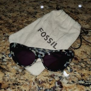 Fossil Gray Turtoise cateye sunglasses